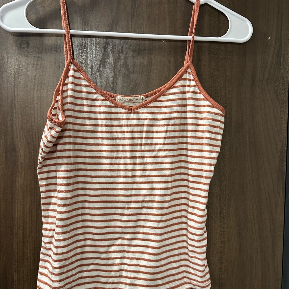 Striped Women's Top in Orange and White